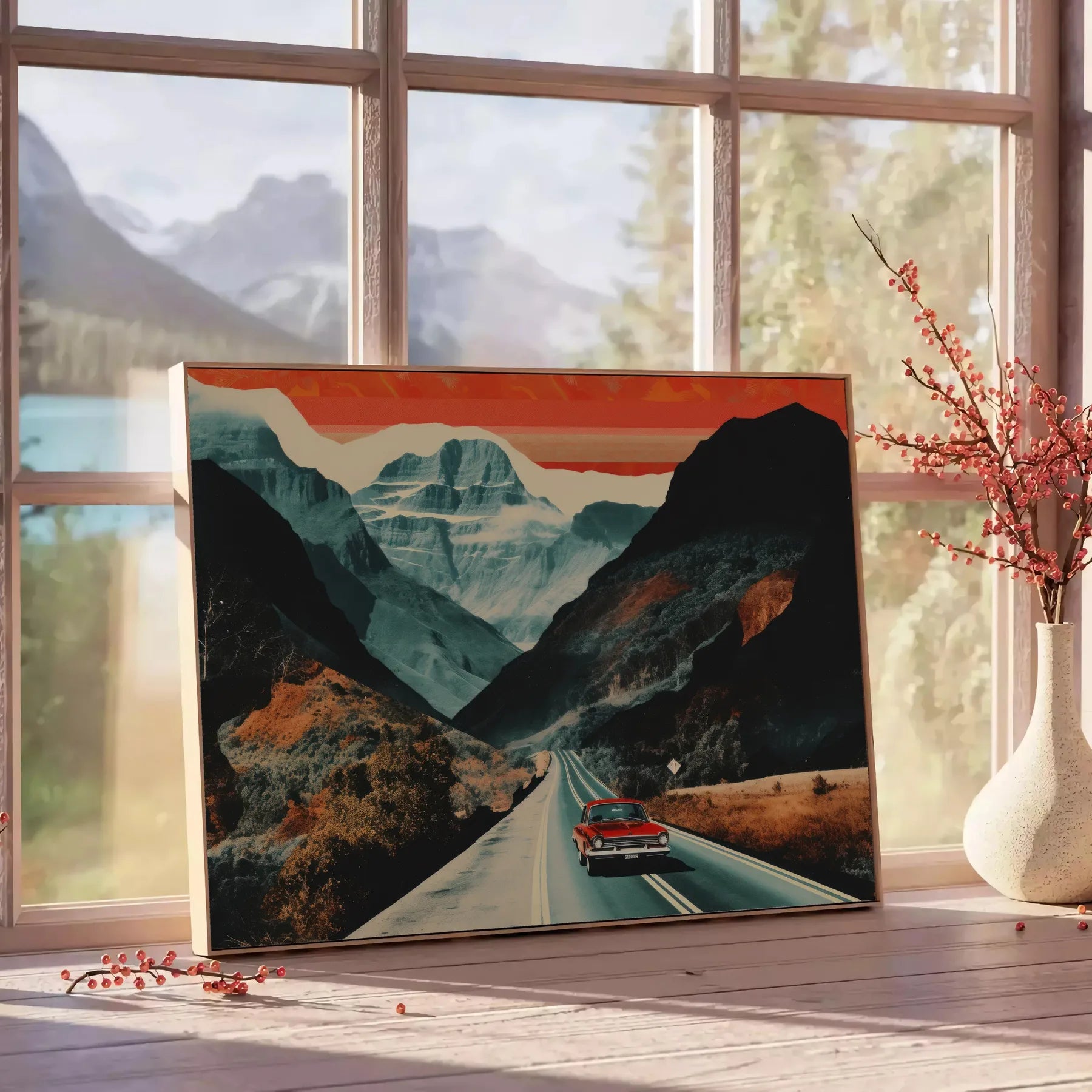 space Boho Abstract Bohemian 17 wall art poster vibrant green red hues captivating artwork touch flair decor gift personal statement print available frameless presentation