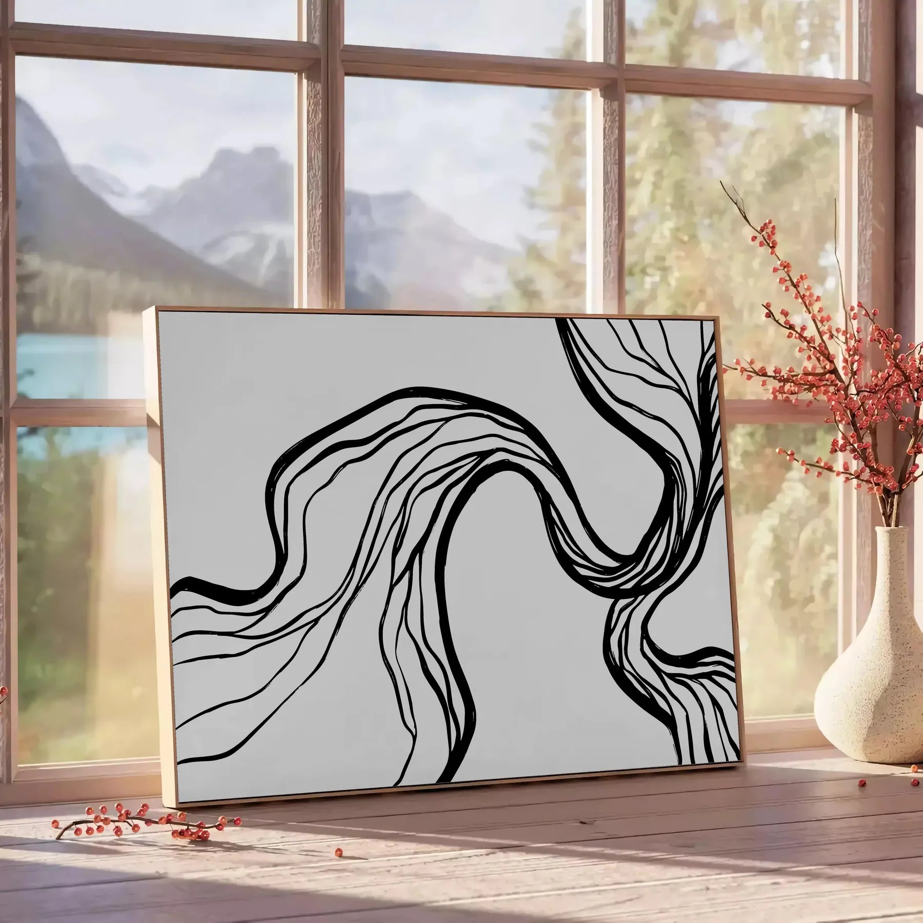 space boho wall art striking bohemian abstract design gray black tones captivating poster perfect gift available sizes A4 cm A0 home unique artwork today